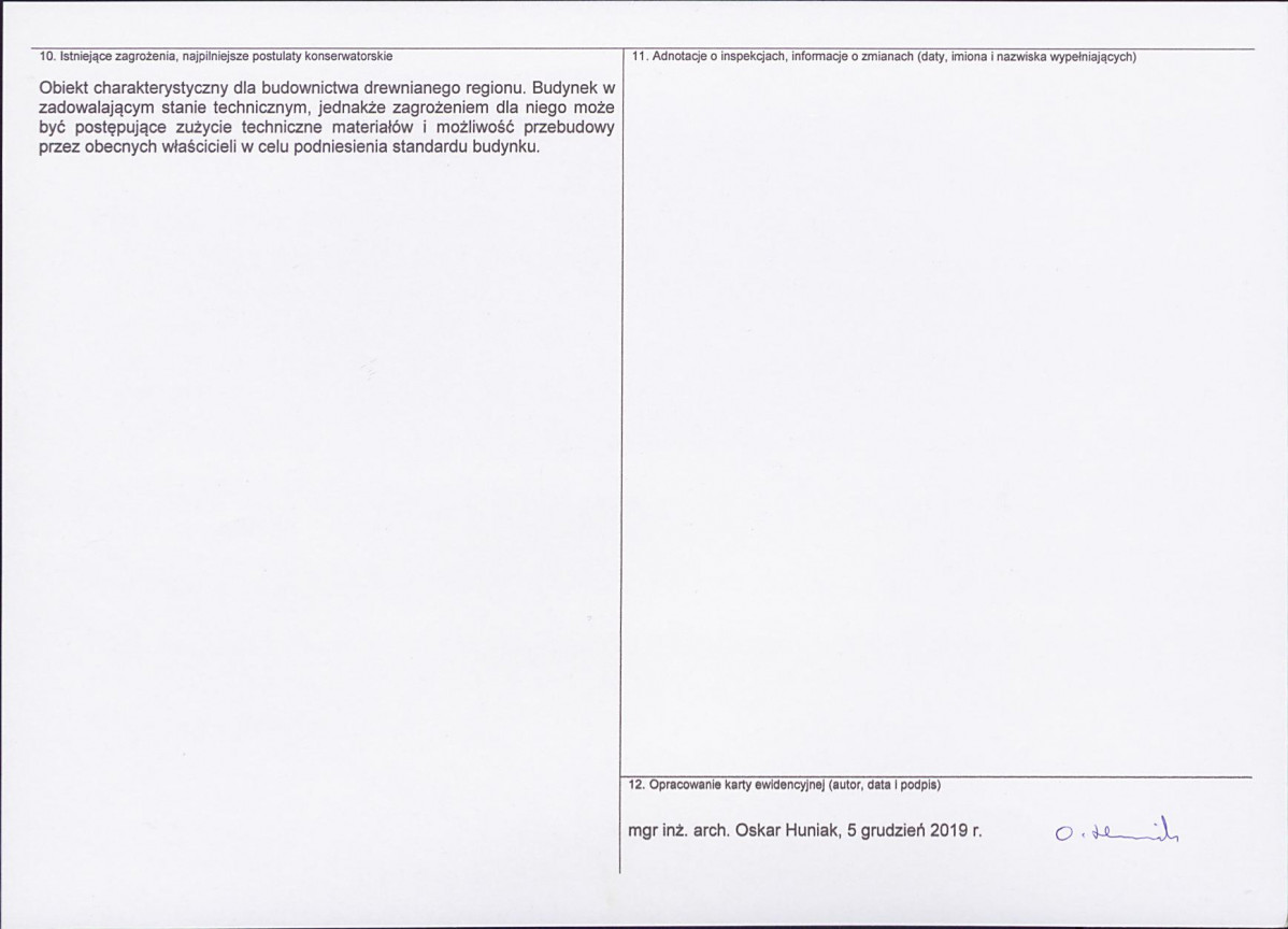 KEZN - Karta obiektu niewpisanego do rejestru, skan nr 2