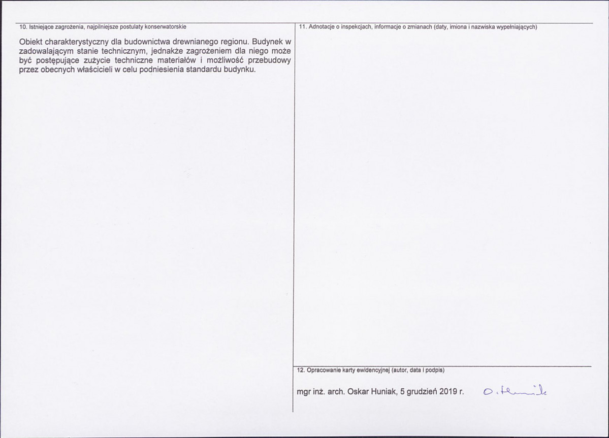 KEZN - Karta obiektu niewpisanego do rejestru, skan nr 2