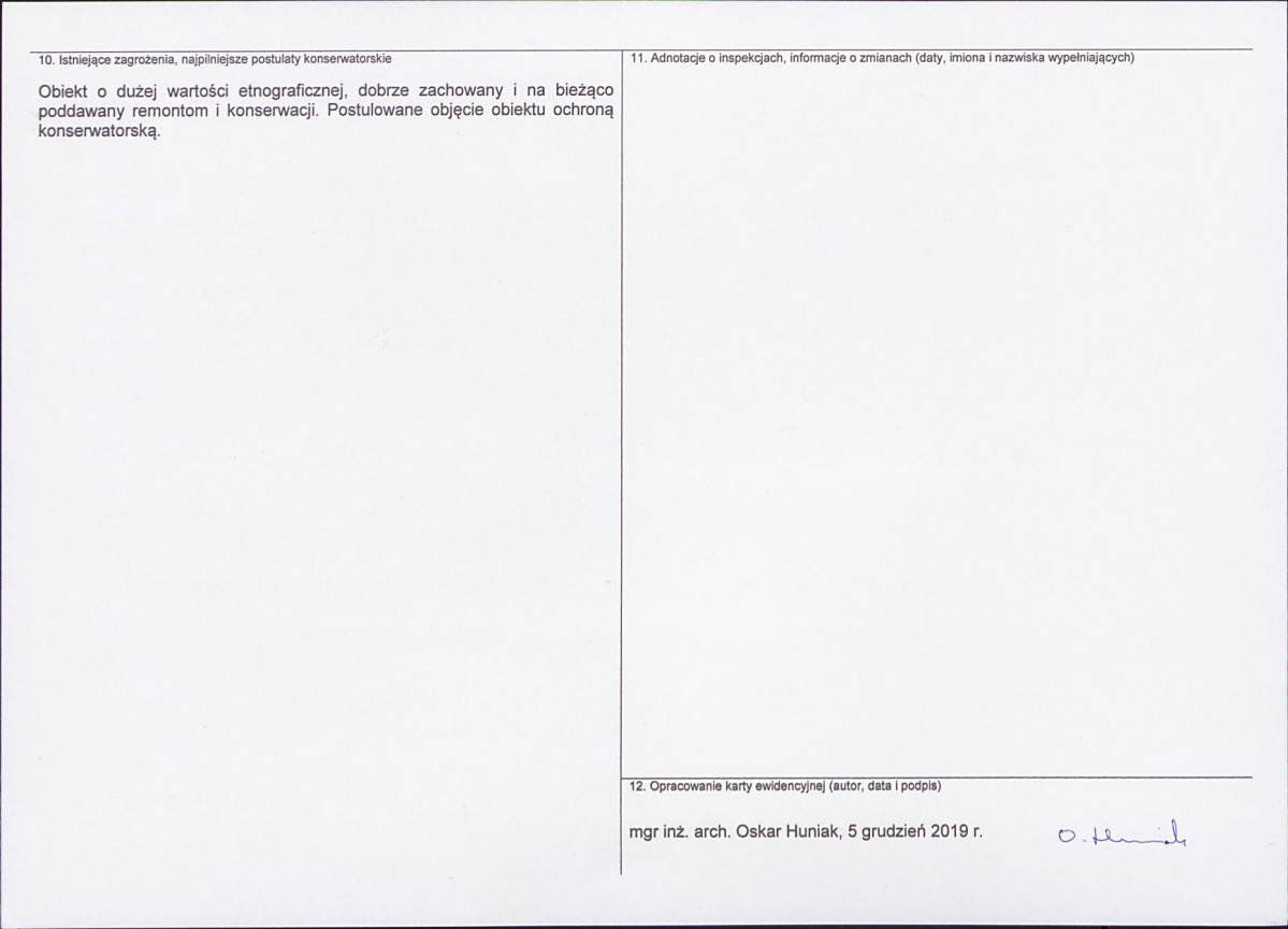 KEZN - Karta obiektu niewpisanego do rejestru, skan nr 2