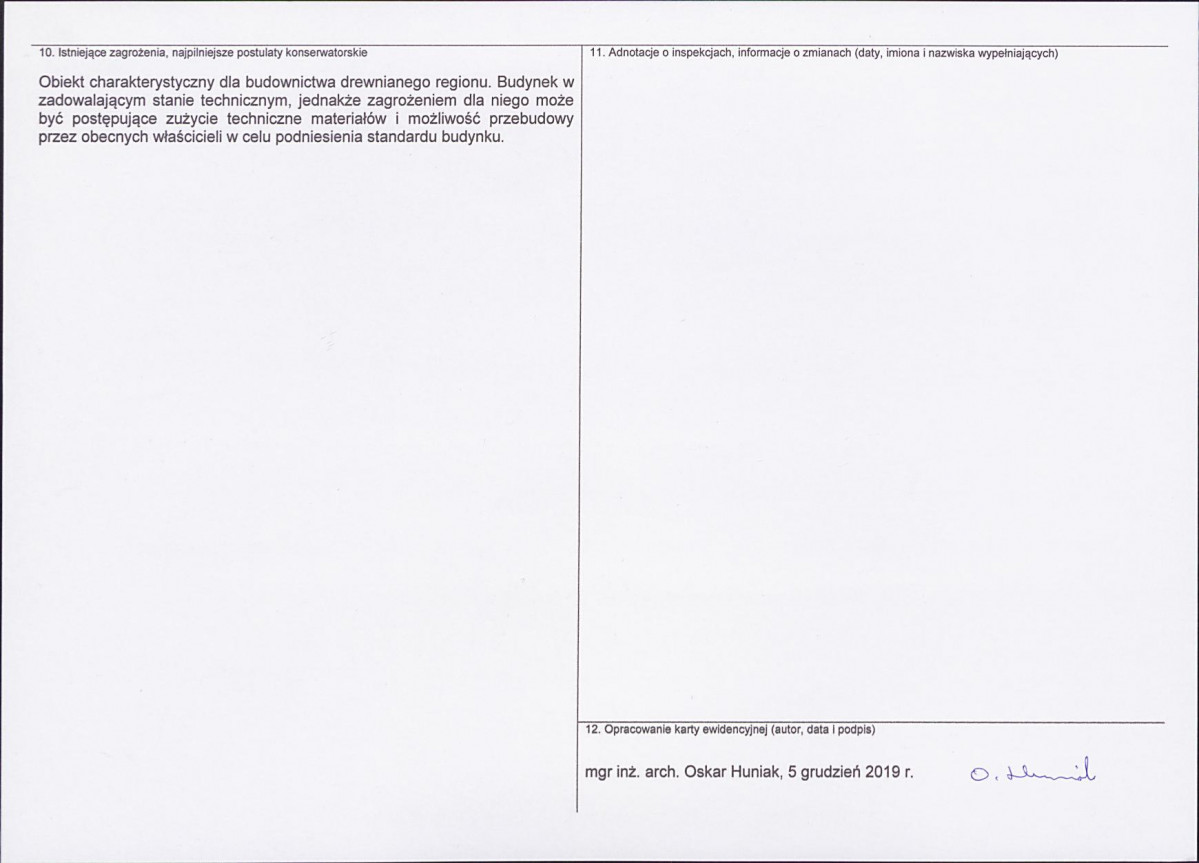 KEZN - Karta obiektu niewpisanego do rejestru, skan nr 2