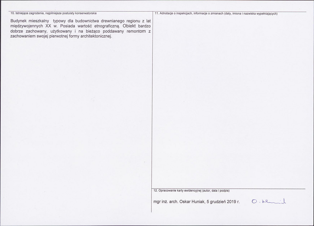 KEZN - Karta obiektu niewpisanego do rejestru, skan nr 2