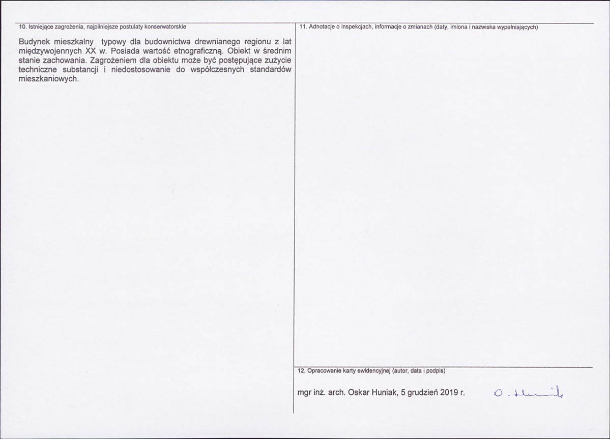 KEZN - Karta obiektu niewpisanego do rejestru, skan nr 2