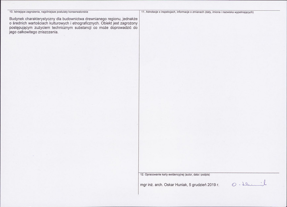 KEZN - Karta obiektu niewpisanego do rejestru, skan nr 2