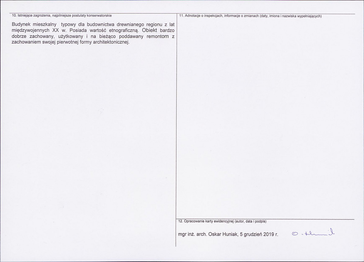 KEZN - Karta obiektu niewpisanego do rejestru, skan nr 2
