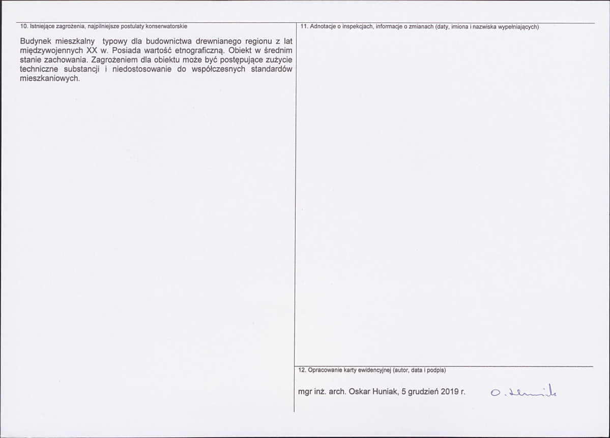 KEZN - Karta obiektu niewpisanego do rejestru, skan nr 2