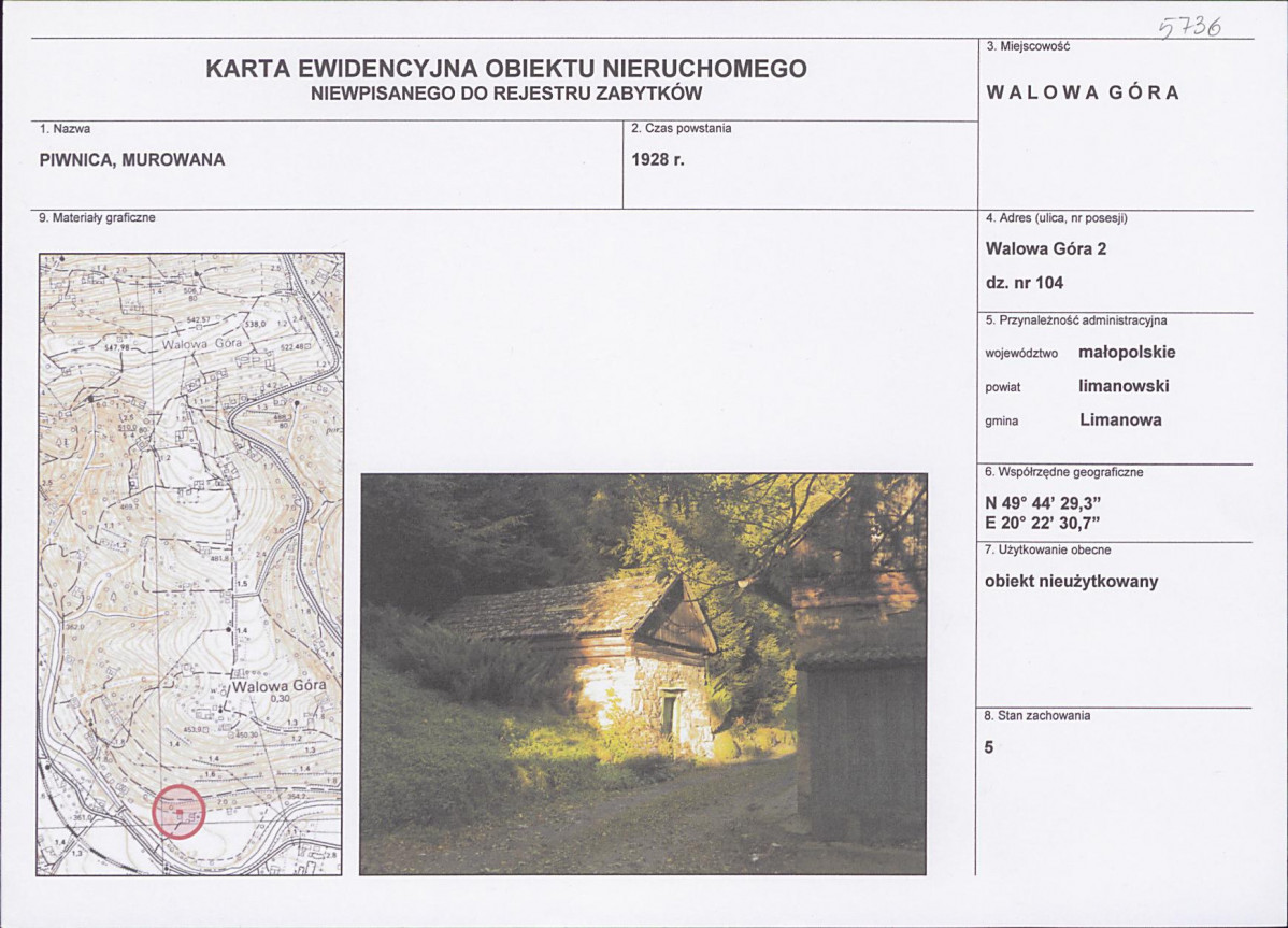KEZN - Karta obiektu niewpisanego do rejestru, skan nr 1