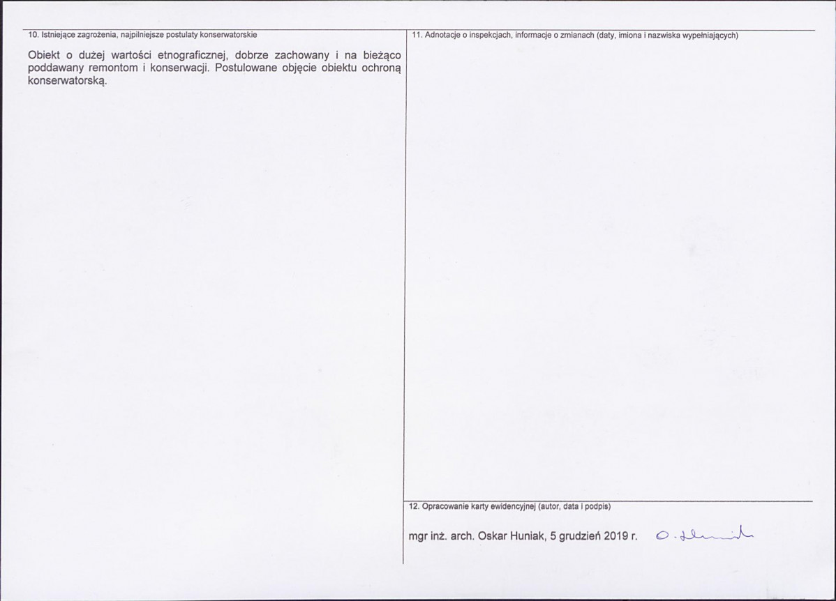 KEZN - Karta obiektu niewpisanego do rejestru, skan nr 2