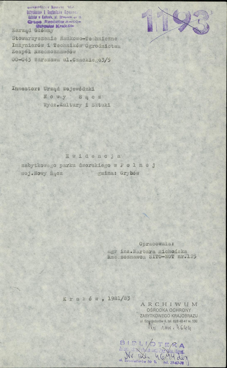 Ewidencja parkowa, skan nr 4