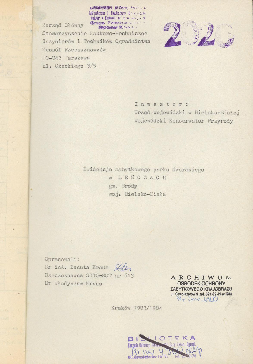 Ewidencja parkowa, skan nr 4