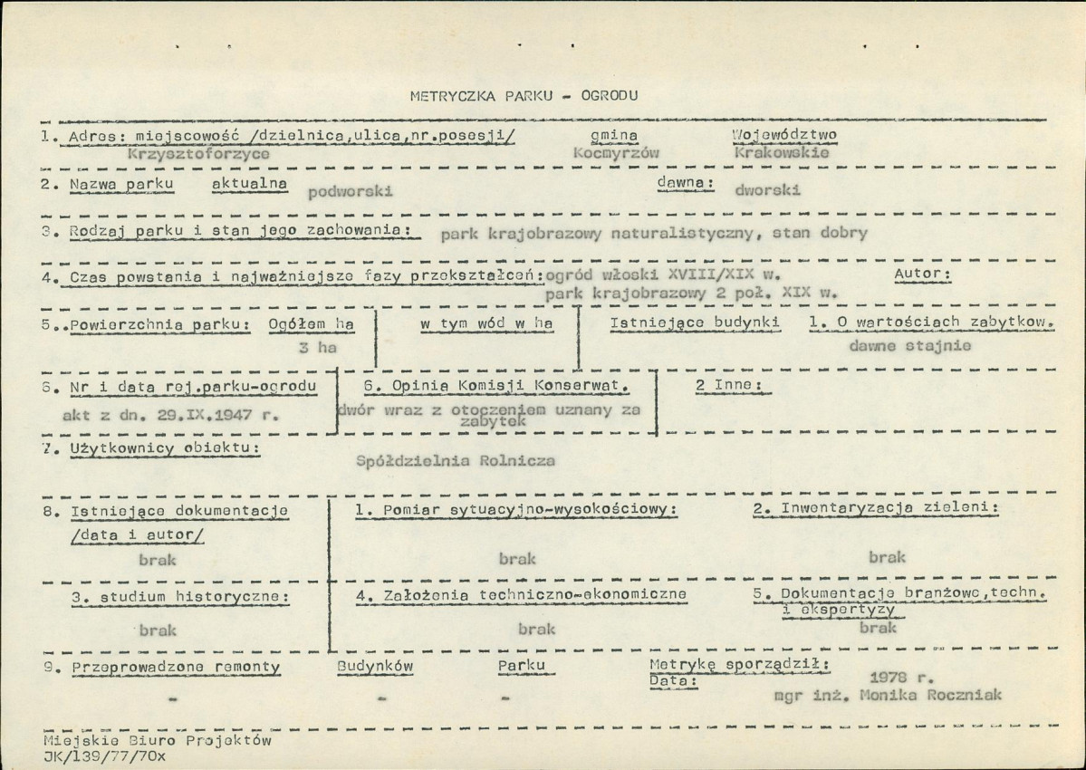 Ewidencja parkowa, skan nr 5