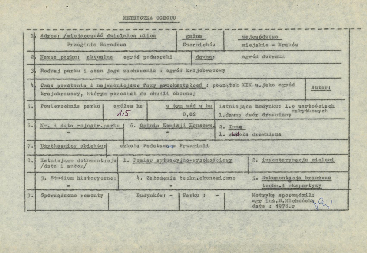 Ewidencja parkowa, skan nr 8
