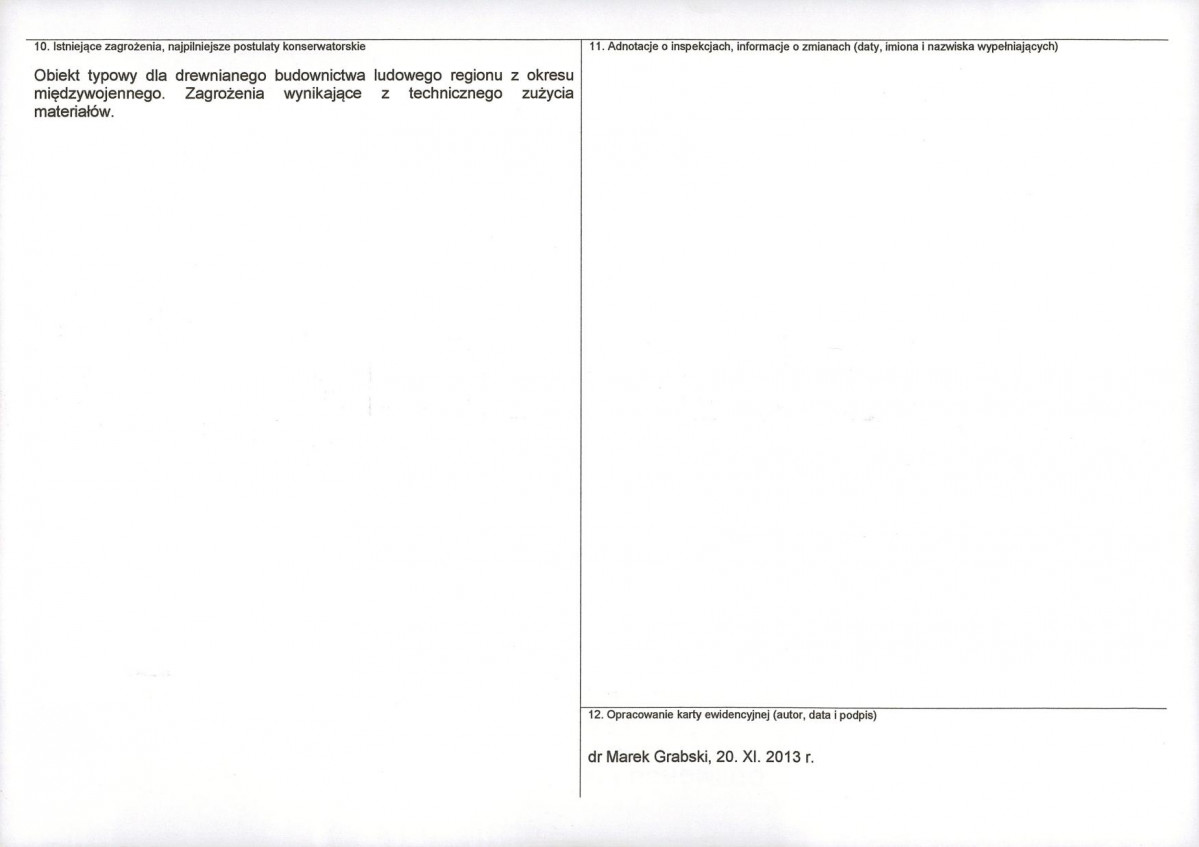 Karta obiektu niewpisanego do rejestru, skan nr 2