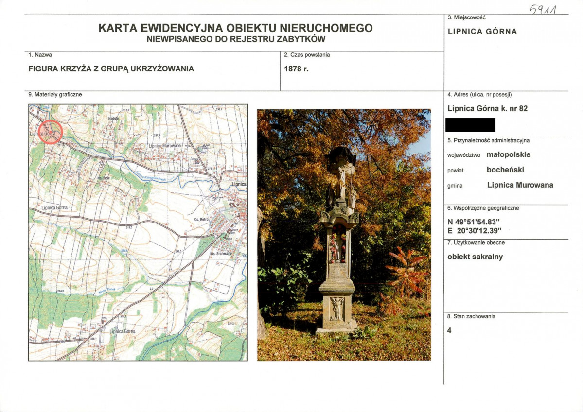 KEZN - Karta obiektu niewpisanego do rejestru, skan nr 1