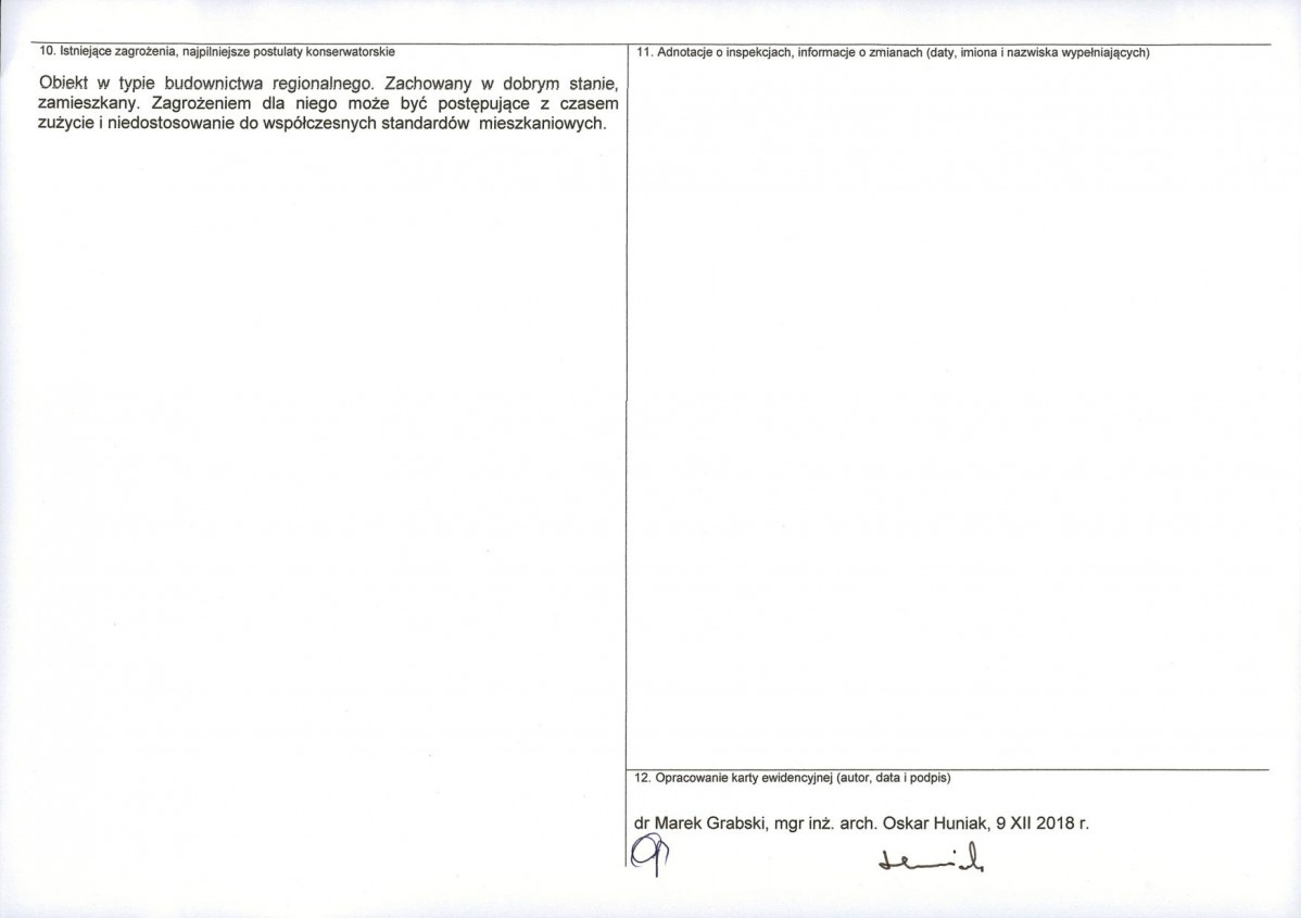 KEZN - Karta obiektu niewpisanego do rejestru, skan nr 2
