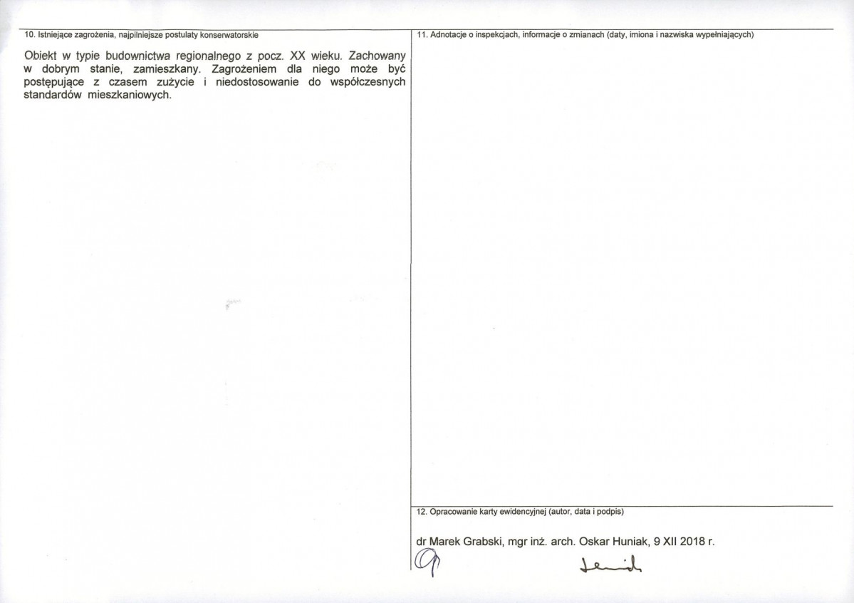 KEZN - Karta obiektu niewpisanego do rejestru, skan nr 2