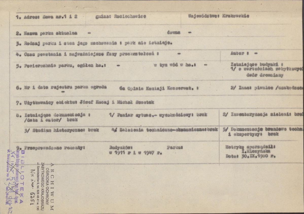 Ewidencja parkowa, skan nr 5