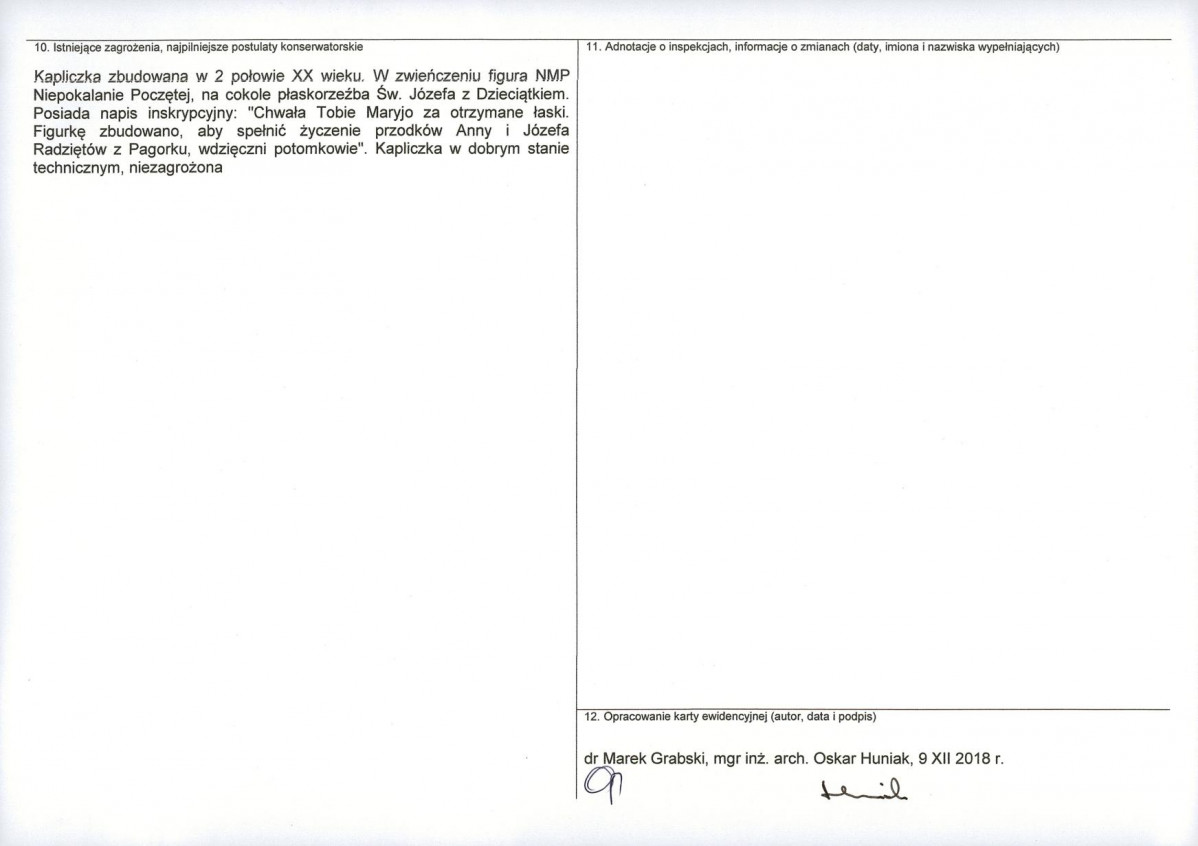 Karta obiektu niewpisanego do rejestru, skan nr 2