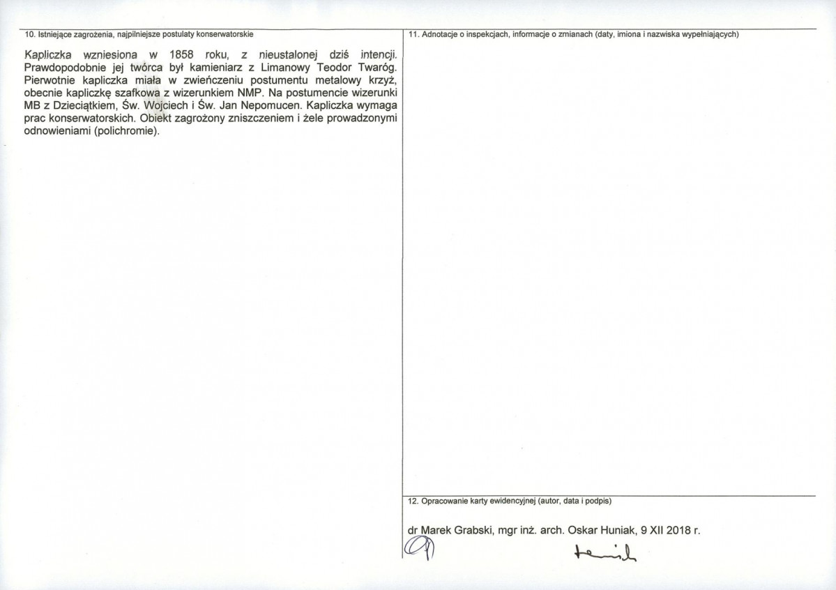 Karta obiektu niewpisanego do rejestru, skan nr 2