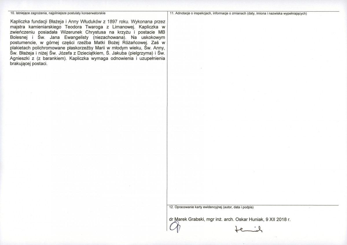 Karta obiektu niewpisanego do rejestru, skan nr 2