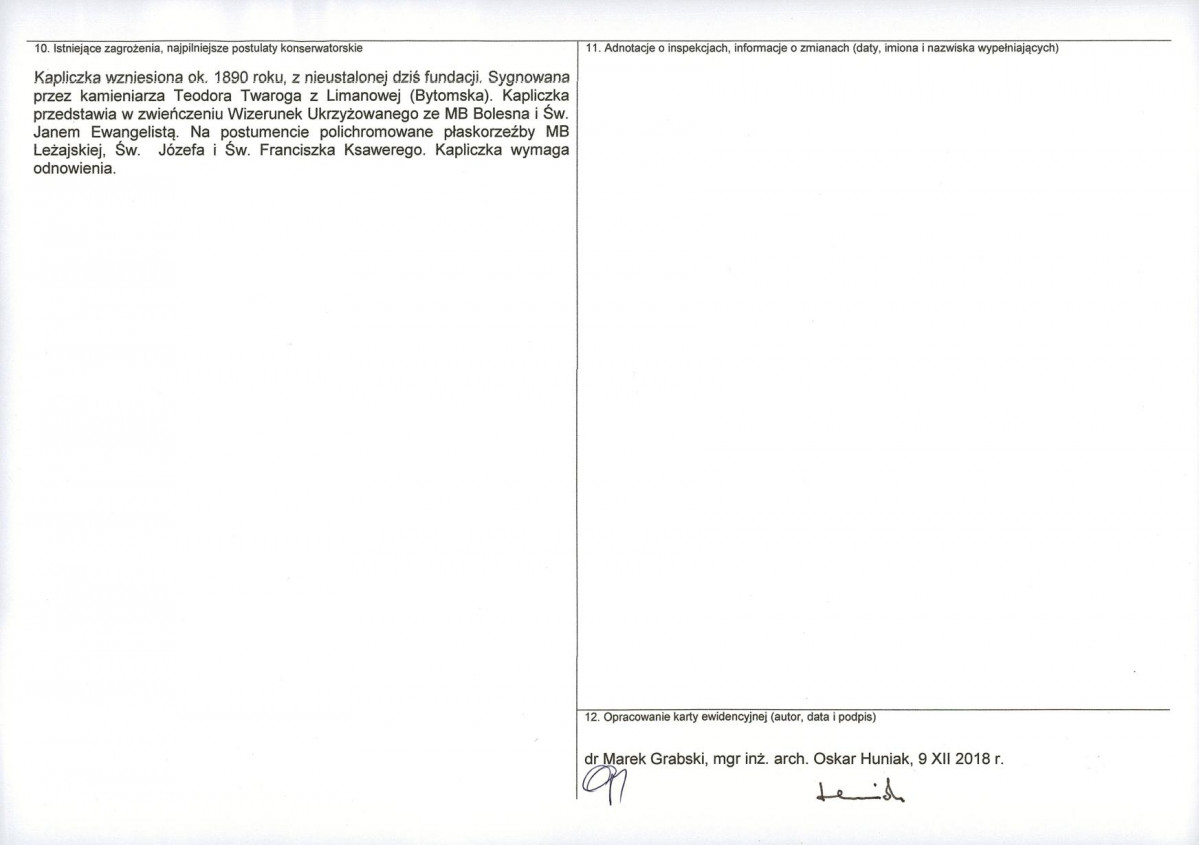 Karta obiektu niewpisanego do rejestru, skan nr 2