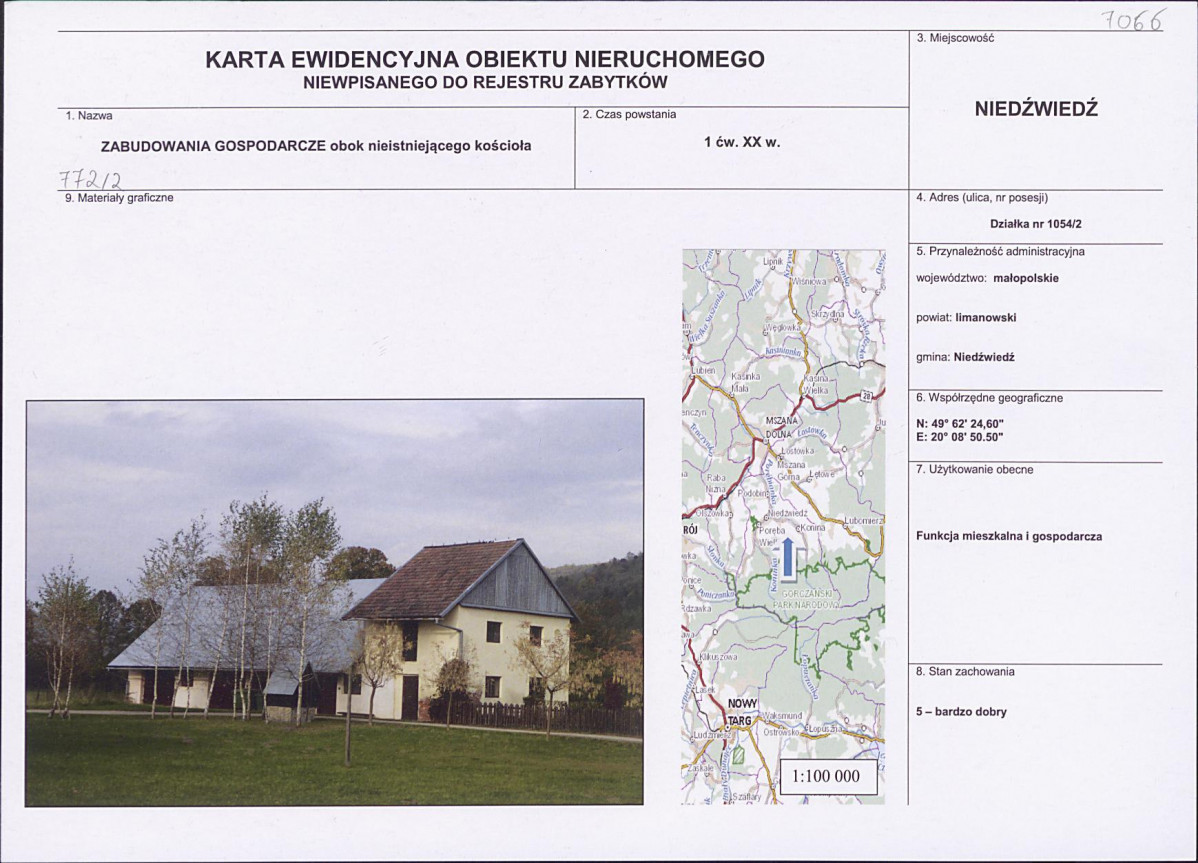KEZN - Karta obiektu niewpisanego do rejestru, skan nr 1