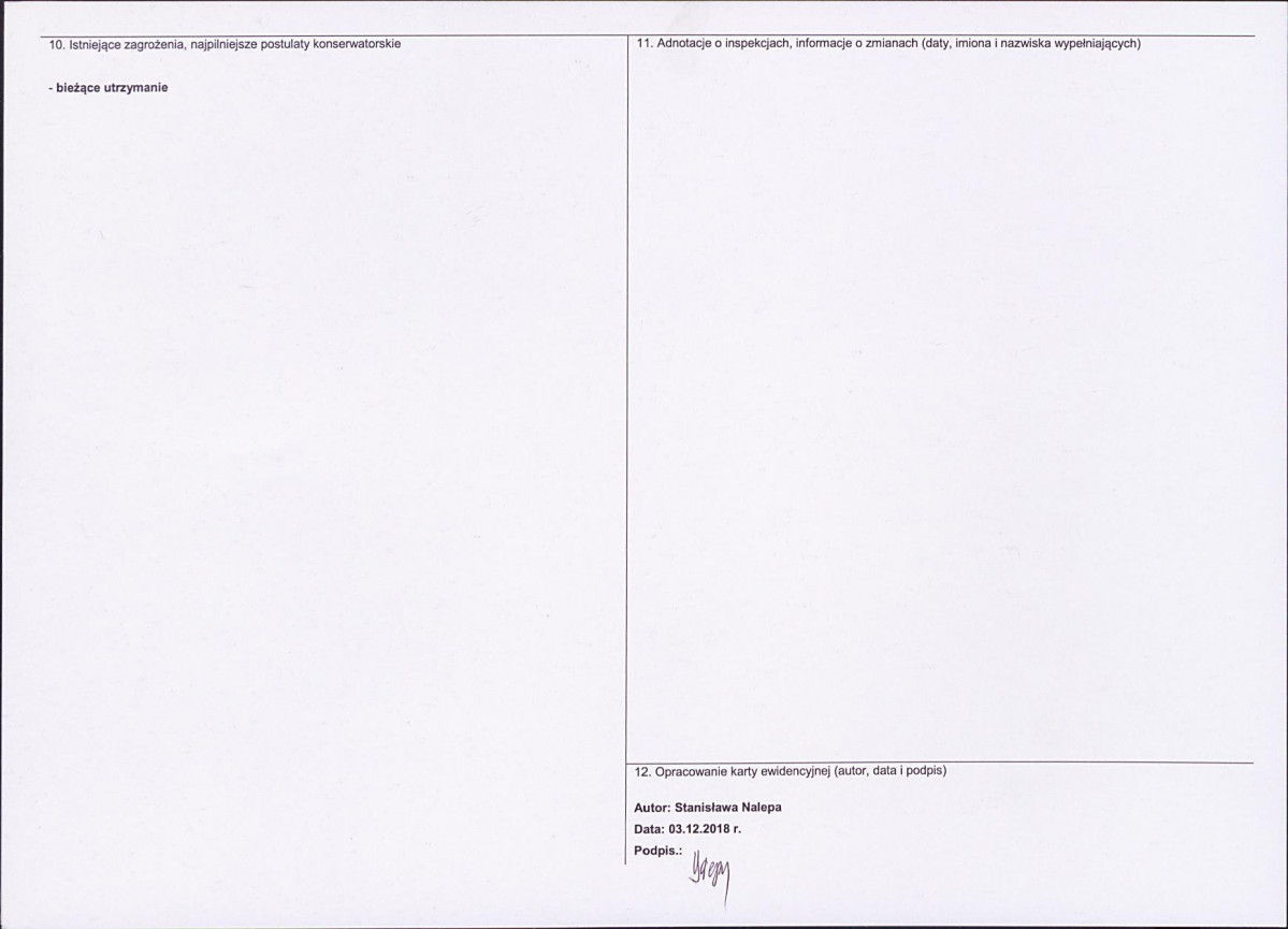 KEZN - Karta obiektu niewpisanego do rejestru, skan nr 2