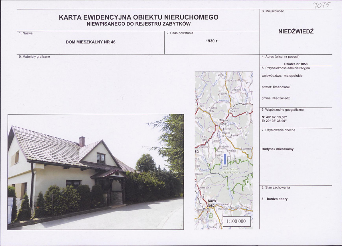 KEZN - Karta obiektu niewpisanego do rejestru, skan nr 1