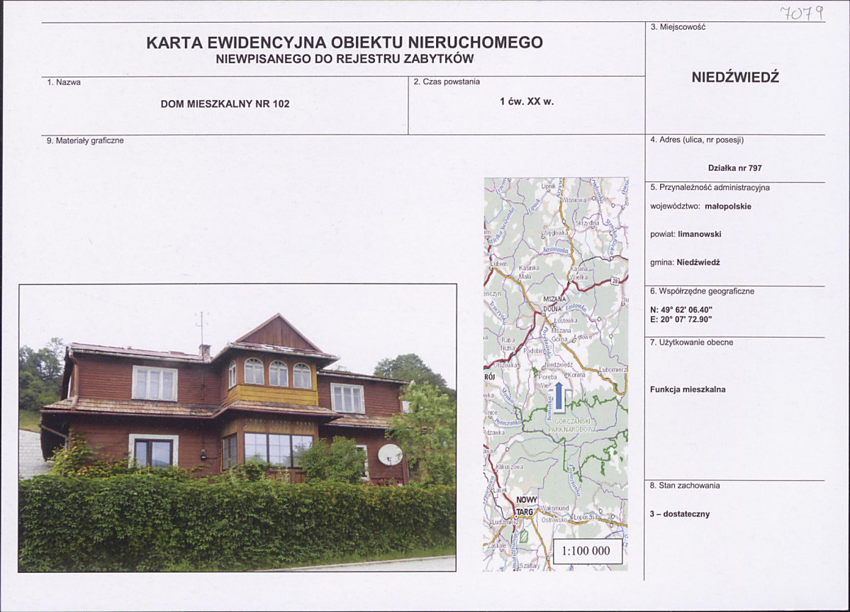 KEZN - Karta obiektu niewpisanego do rejestru, skan nr 1