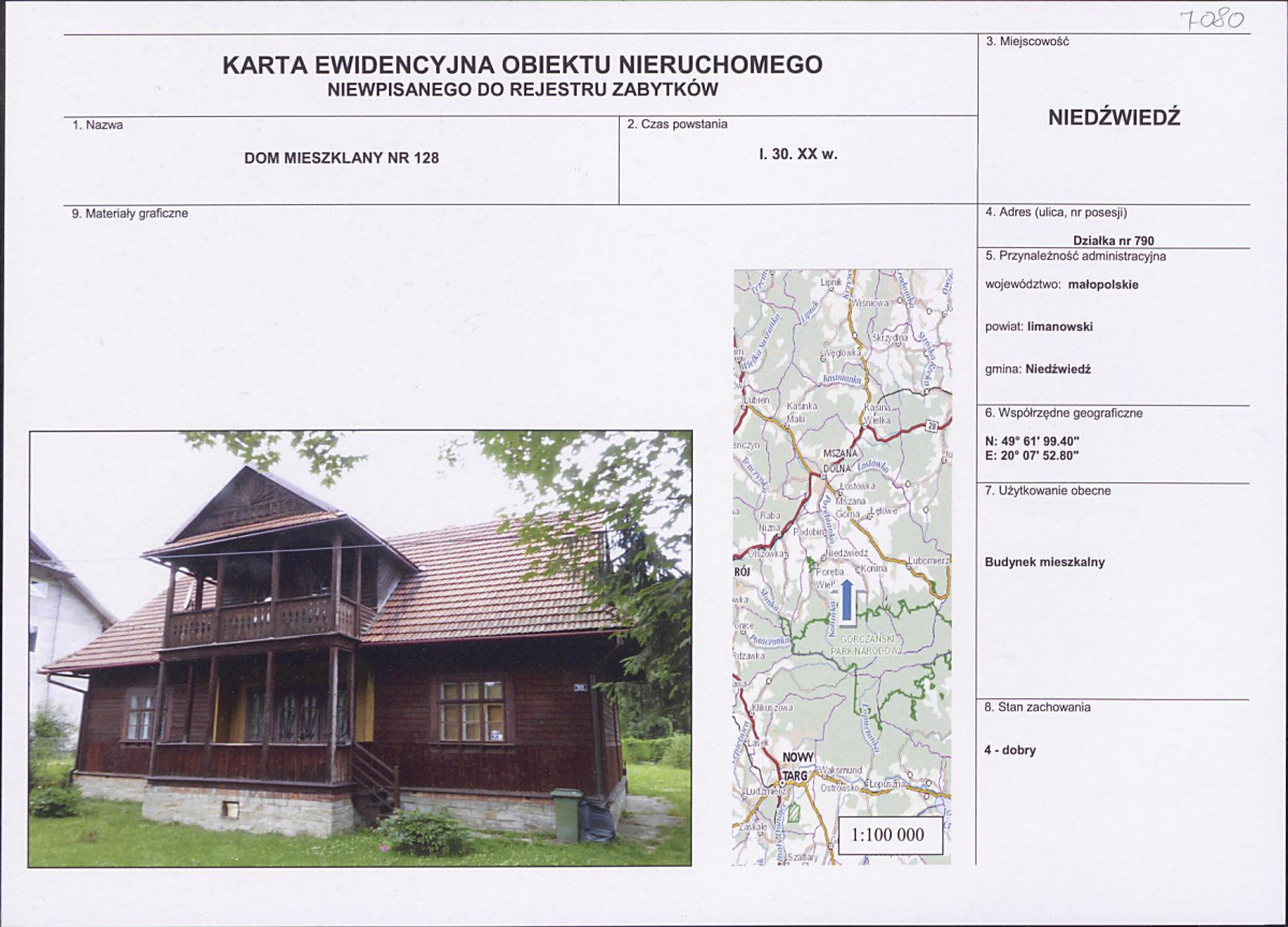KEZN - Karta obiektu niewpisanego do rejestru, skan nr 1