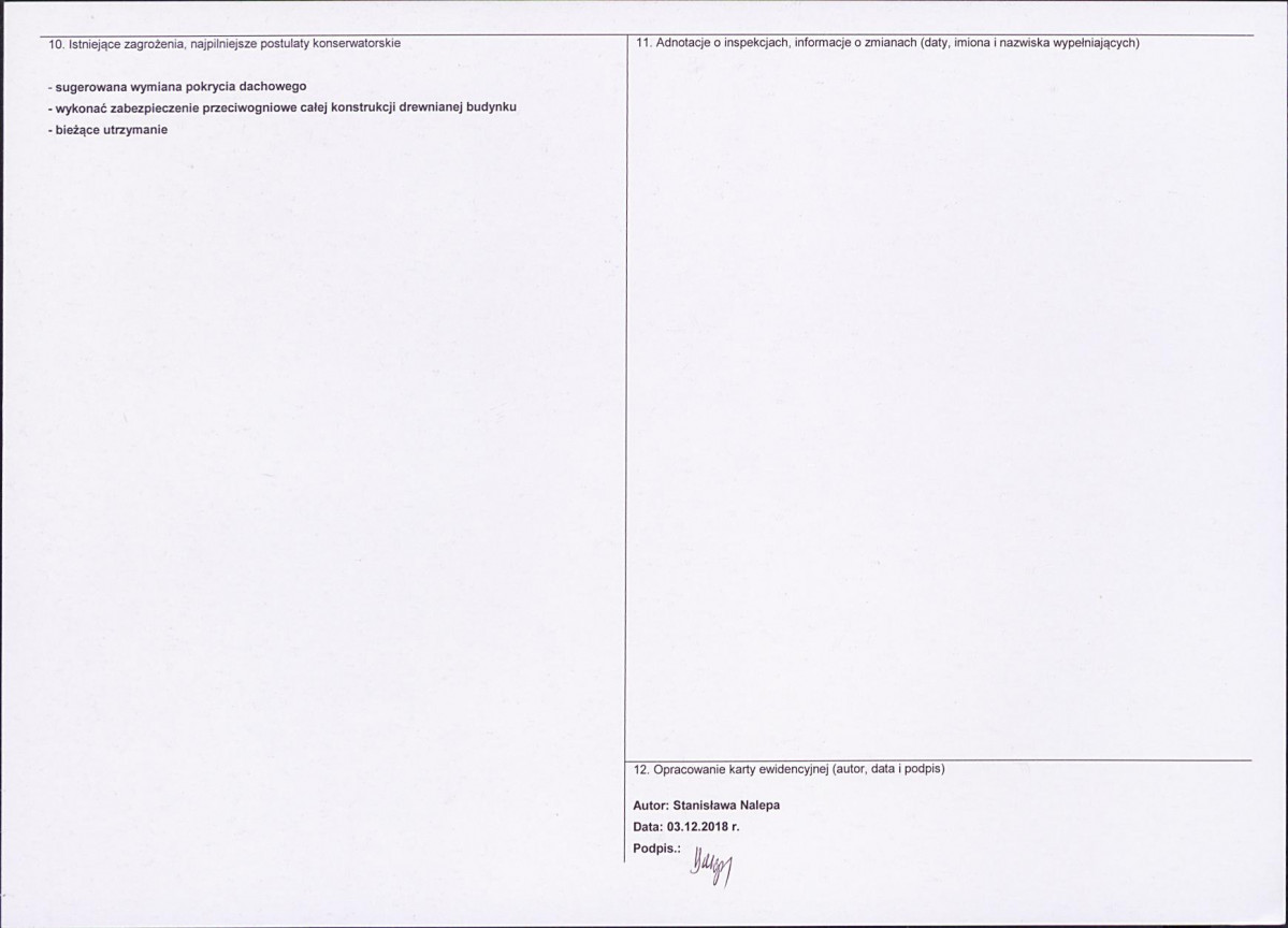 KEZN - Karta obiektu niewpisanego do rejestru, skan nr 2