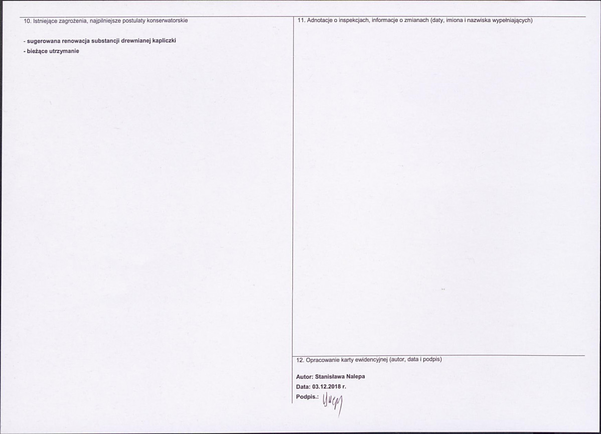 KEZN - Karta obiektu niewpisanego do rejestru, skan nr 2