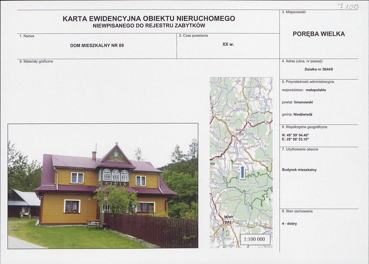 KEZN - Karta obiektu niewpisanego do rejestru, skan nr 1