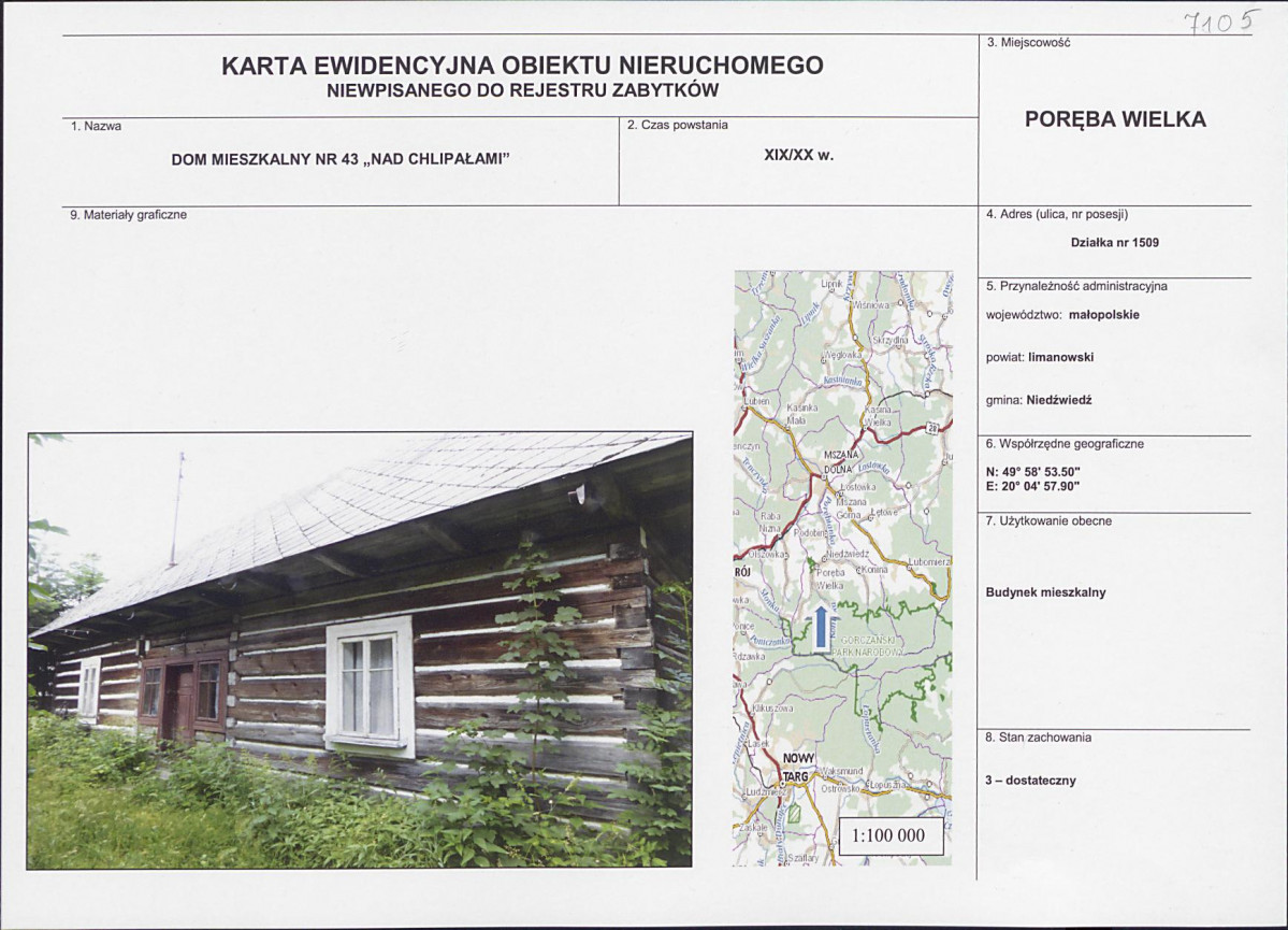 KEZN - Karta obiektu niewpisanego do rejestru, skan nr 1