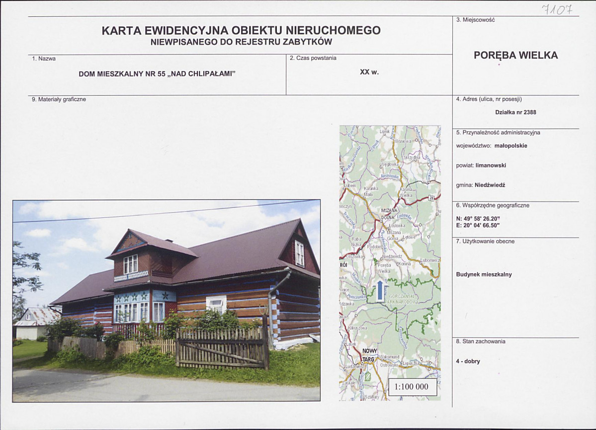 KEZN - Karta obiektu niewpisanego do rejestru, skan nr 1