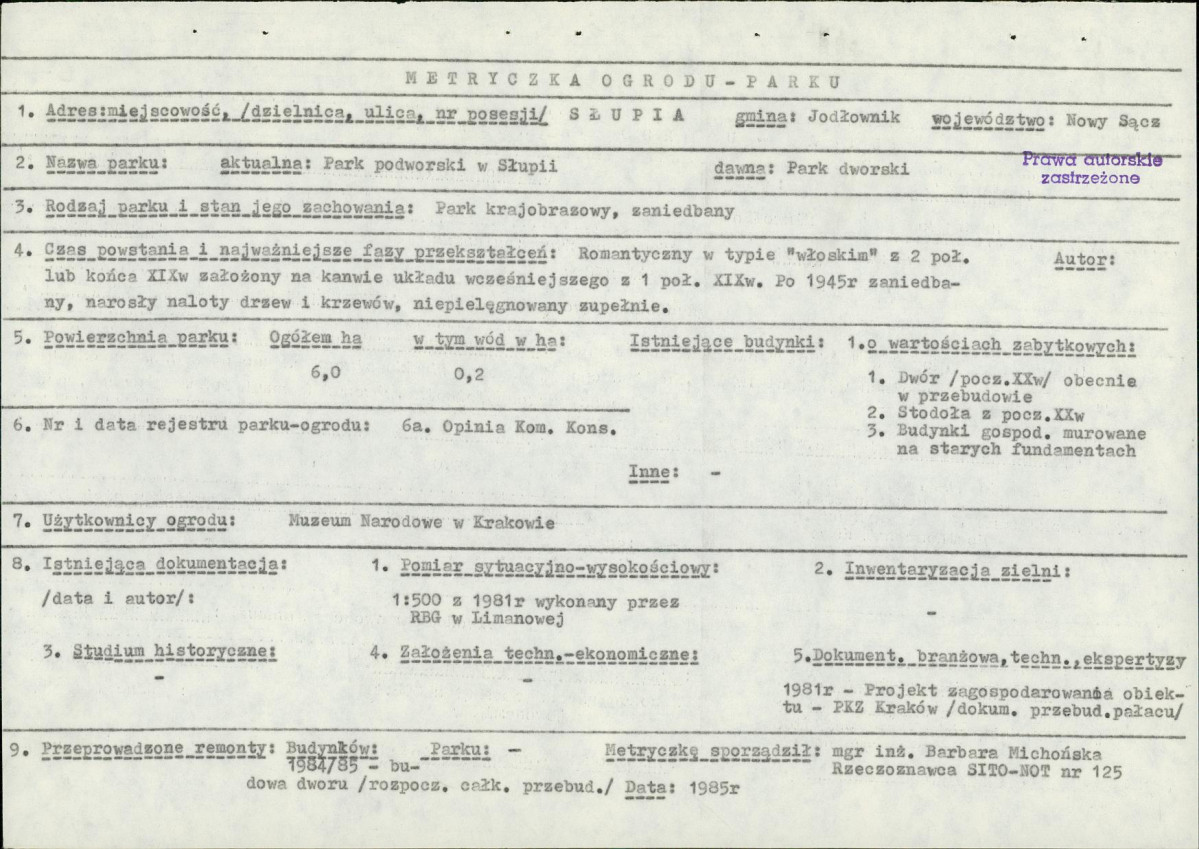 Ewidencja parkowa, skan nr 7