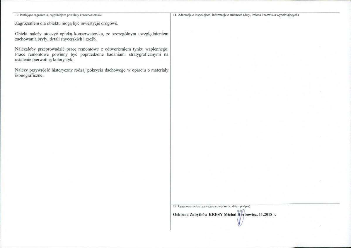 KEZN - Karta obiektu niewpisanego do rejestru, skan nr 2