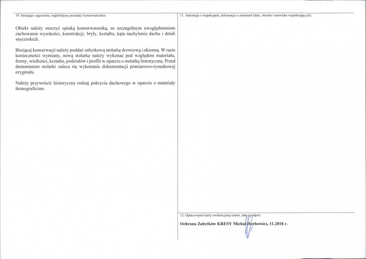 KEZN - Karta obiektu niewpisanego do rejestru, skan nr 2