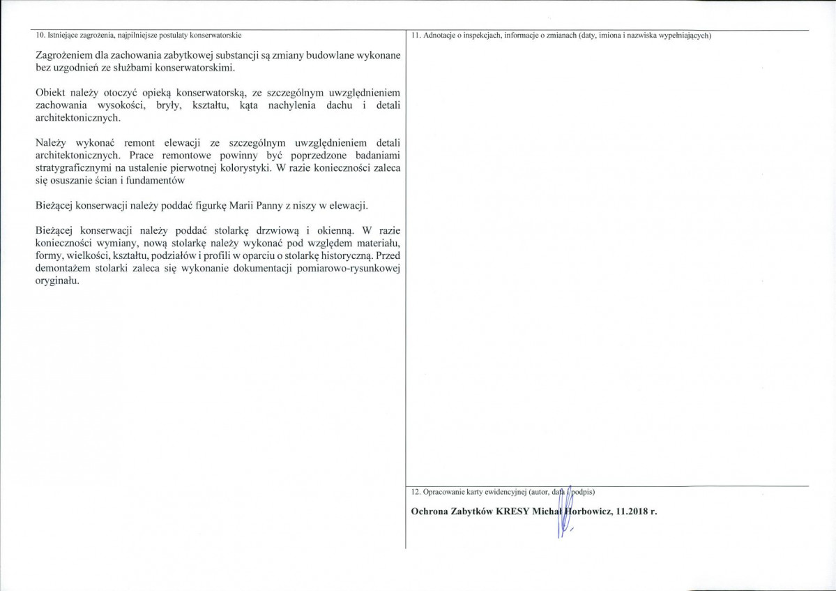 KEZN - Karta obiektu niewpisanego do rejestru, skan nr 2