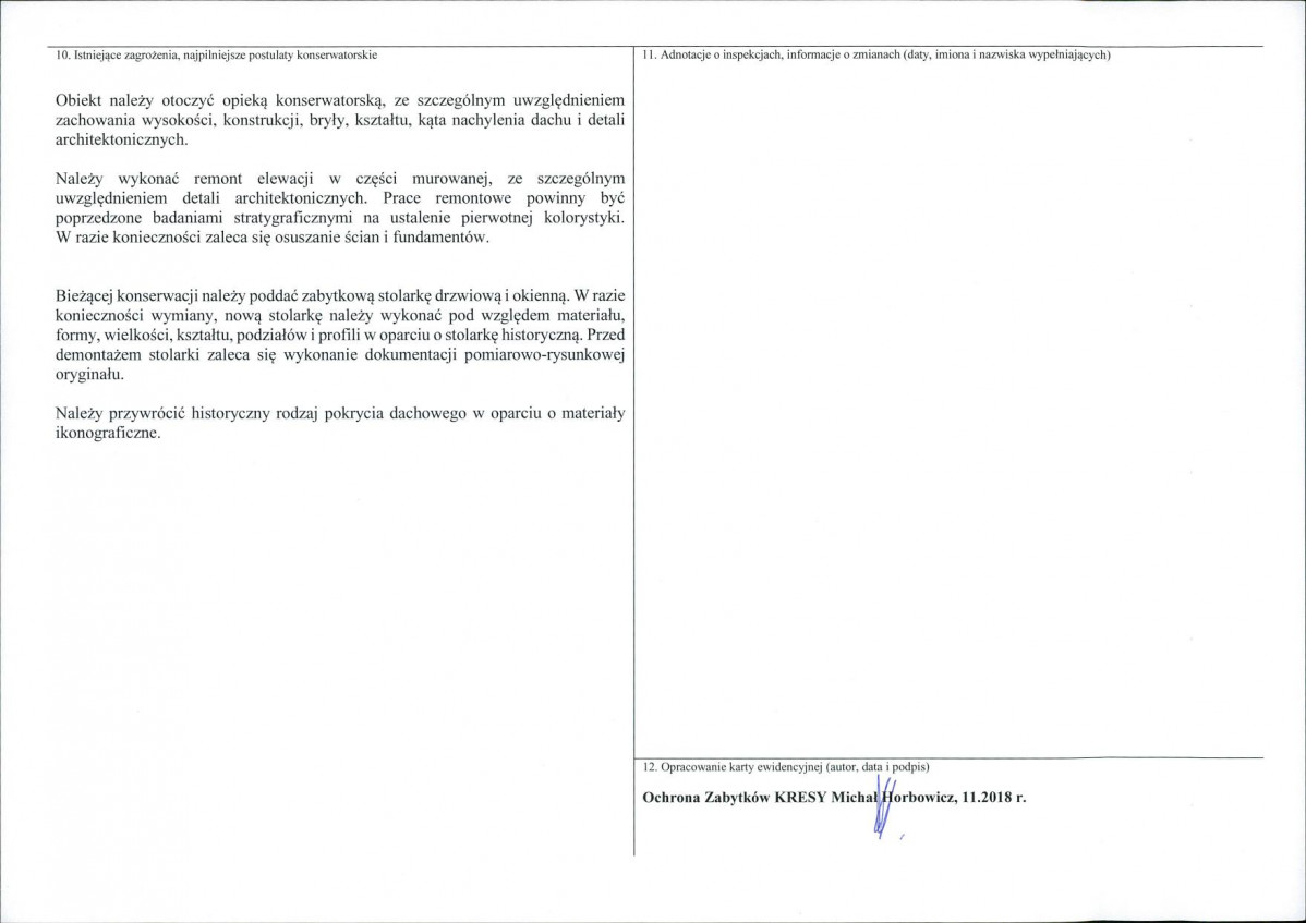 KEZN - Karta obiektu niewpisanego do rejestru, skan nr 2