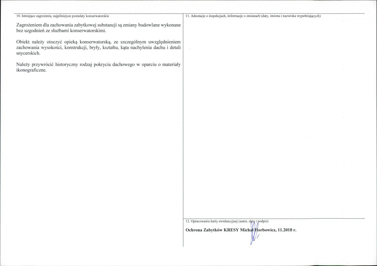 KEZN - Karta obiektu niewpisanego do rejestru, skan nr 2