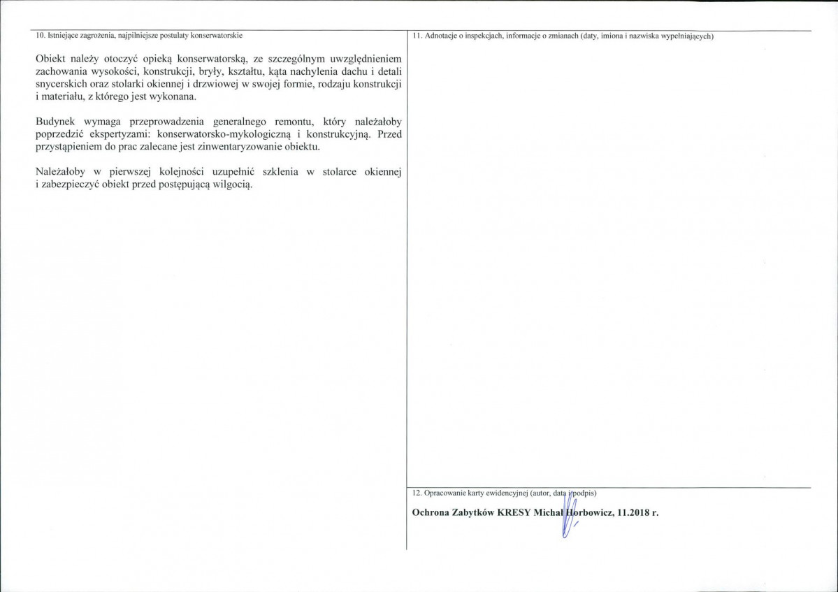 KEZN - Karta obiektu niewpisanego do rejestru, skan nr 2