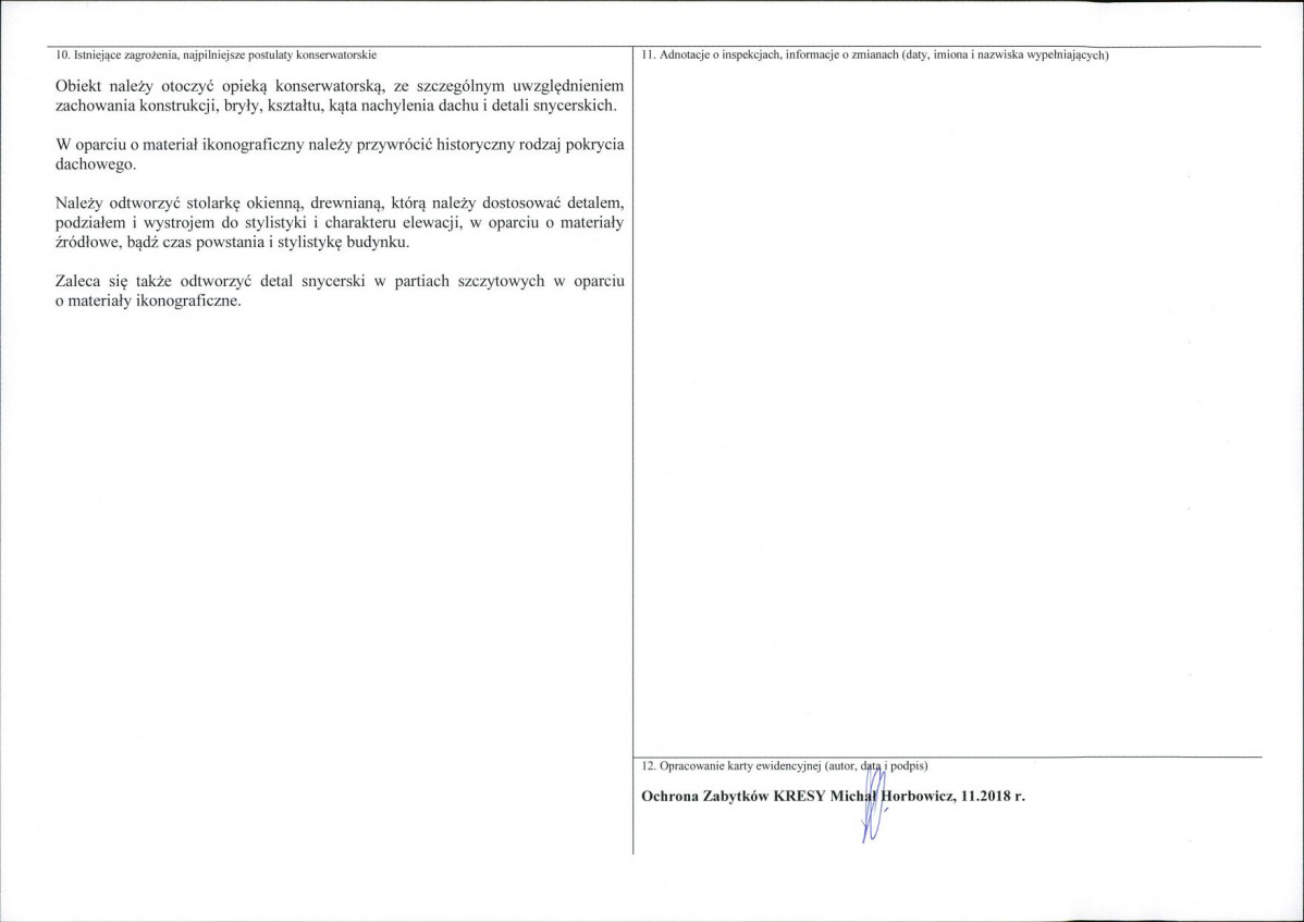 KEZN - Karta obiektu niewpisanego do rejestru, skan nr 2