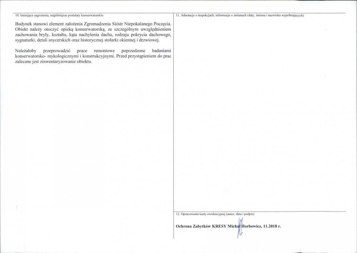Karta obiektu niewpisanego do rejestru, skan nr 2