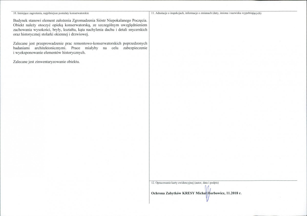 Karta obiektu niewpisanego do rejestru, skan nr 2