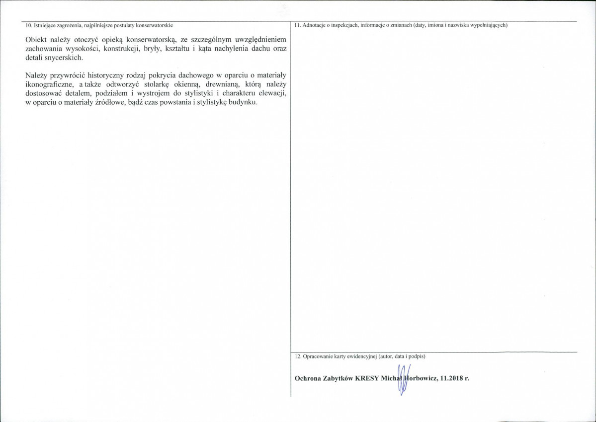KEZN - Karta obiektu niewpisanego do rejestru, skan nr 2
