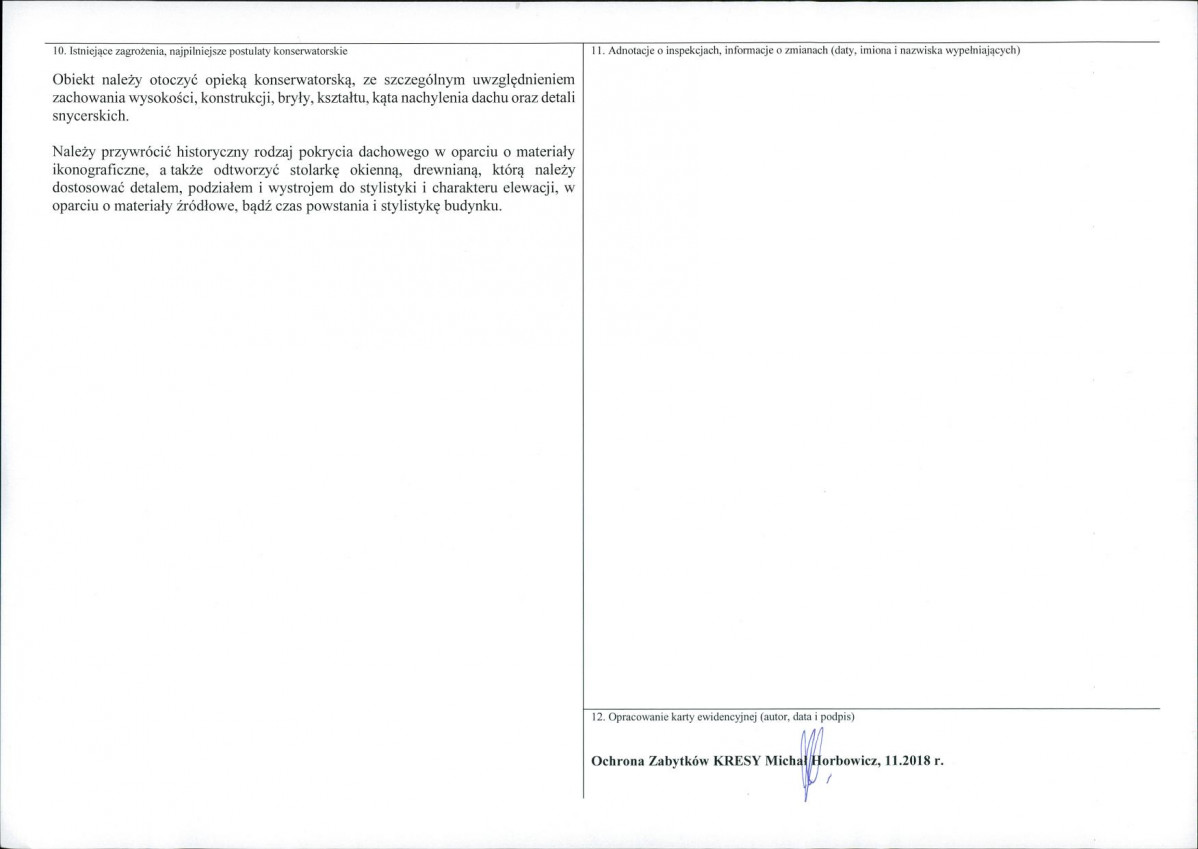 KEZN - Karta obiektu niewpisanego do rejestru, skan nr 2