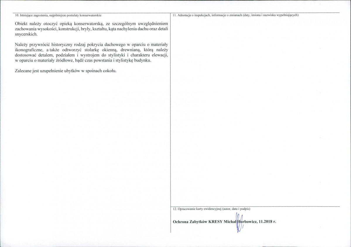 KEZN - Karta obiektu niewpisanego do rejestru, skan nr 2