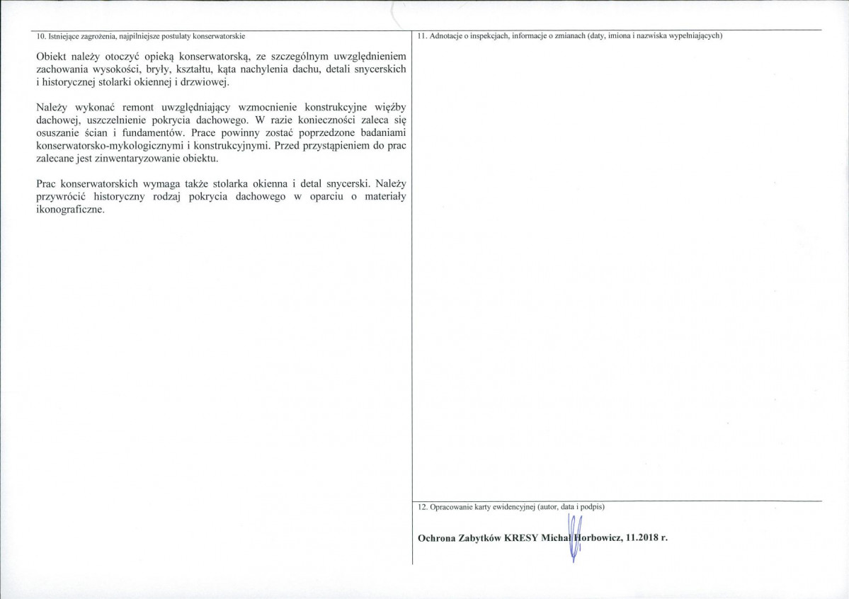 KEZN - Karta obiektu niewpisanego do rejestru, skan nr 2