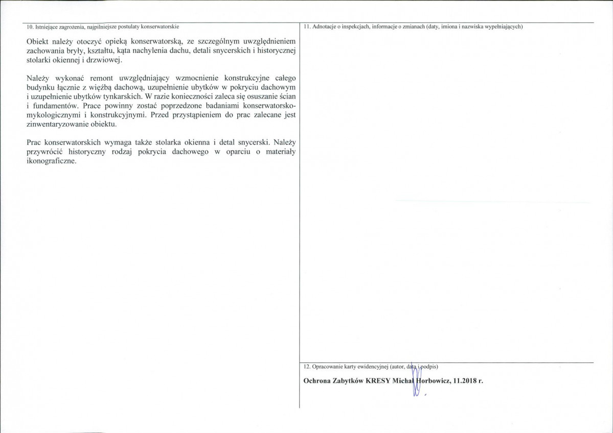 KEZN - Karta obiektu niewpisanego do rejestru, skan nr 2