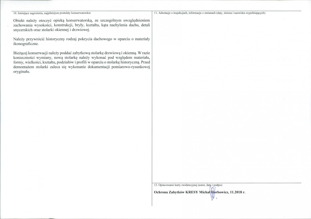 KEZN - Karta obiektu niewpisanego do rejestru, skan nr 2